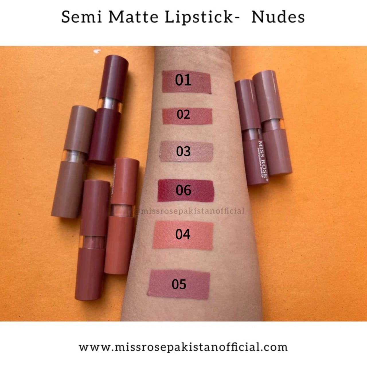 Miss Rose Semi-Matte Lipstick-Nudes