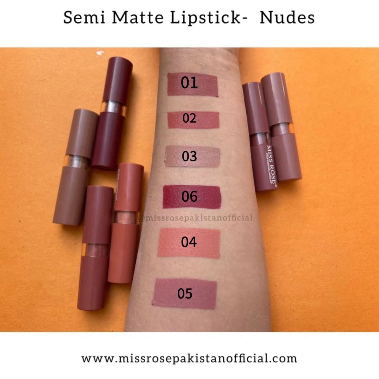 Miss Rose Semi-Matte Lipstick-Nudes