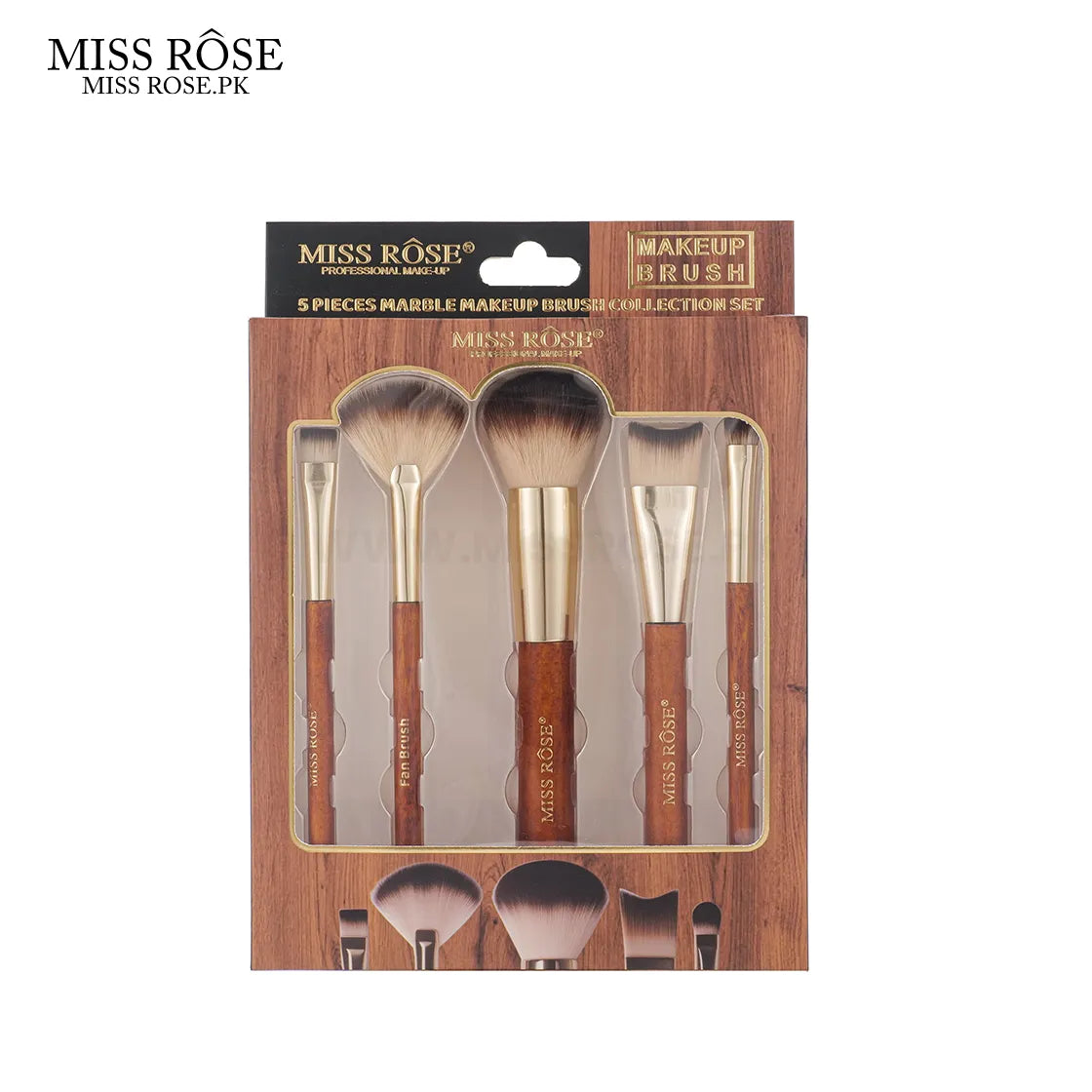 Miss Rose 5-Piece Marble Makeup Brush Set MISSROSE PAKISTAN OFFICIAL