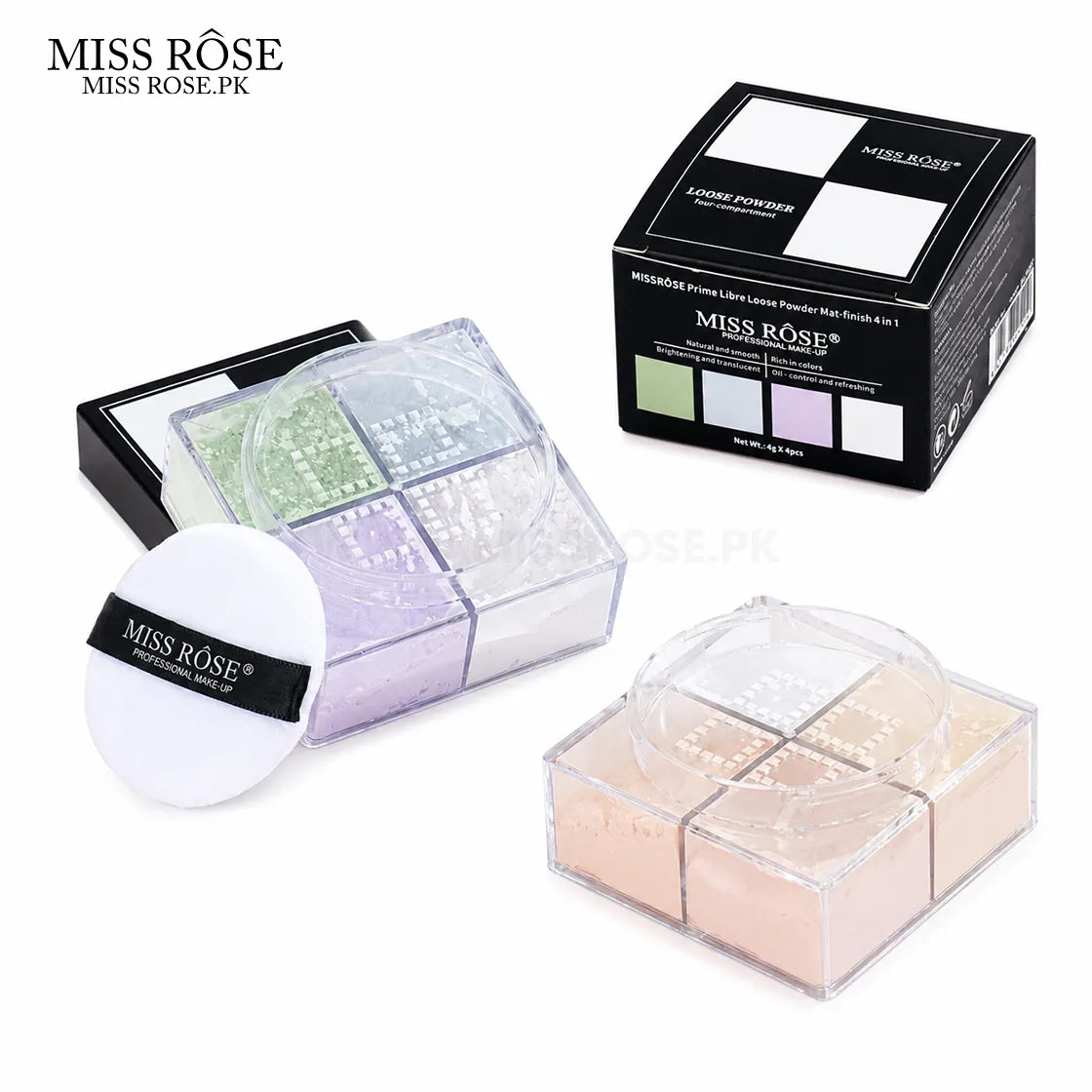Miss Rose Prisme Libre 4-Color Loose Powder MISSROSE.PK