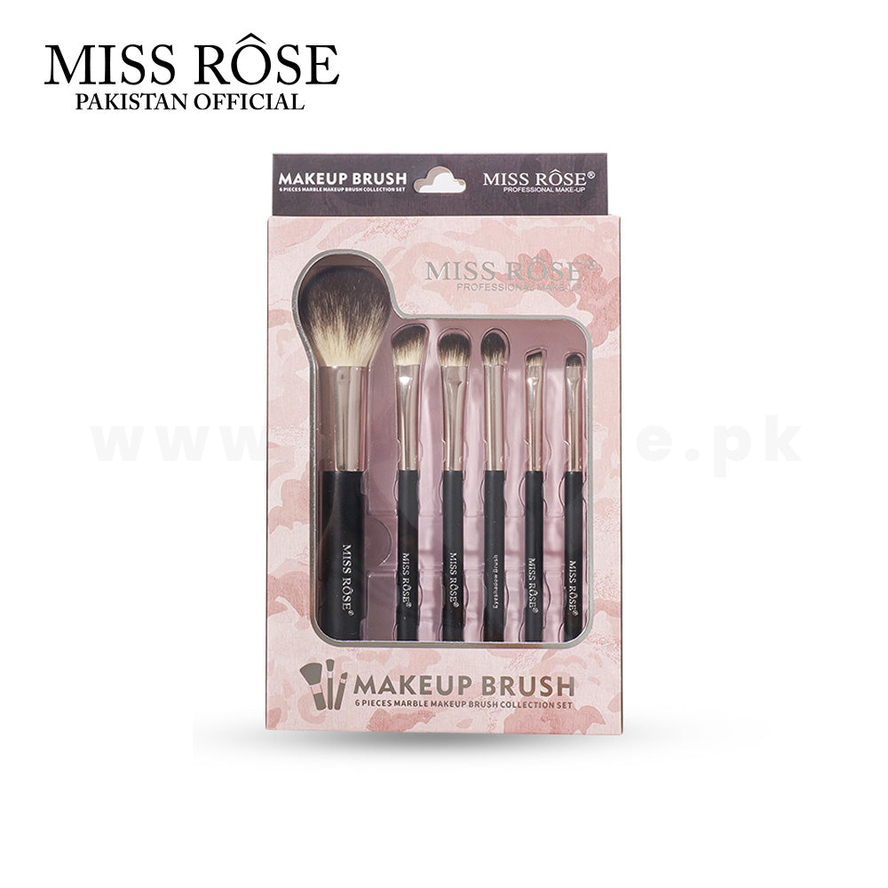 MISS ROSE 6-Piece Marble Makeup Brush Collection