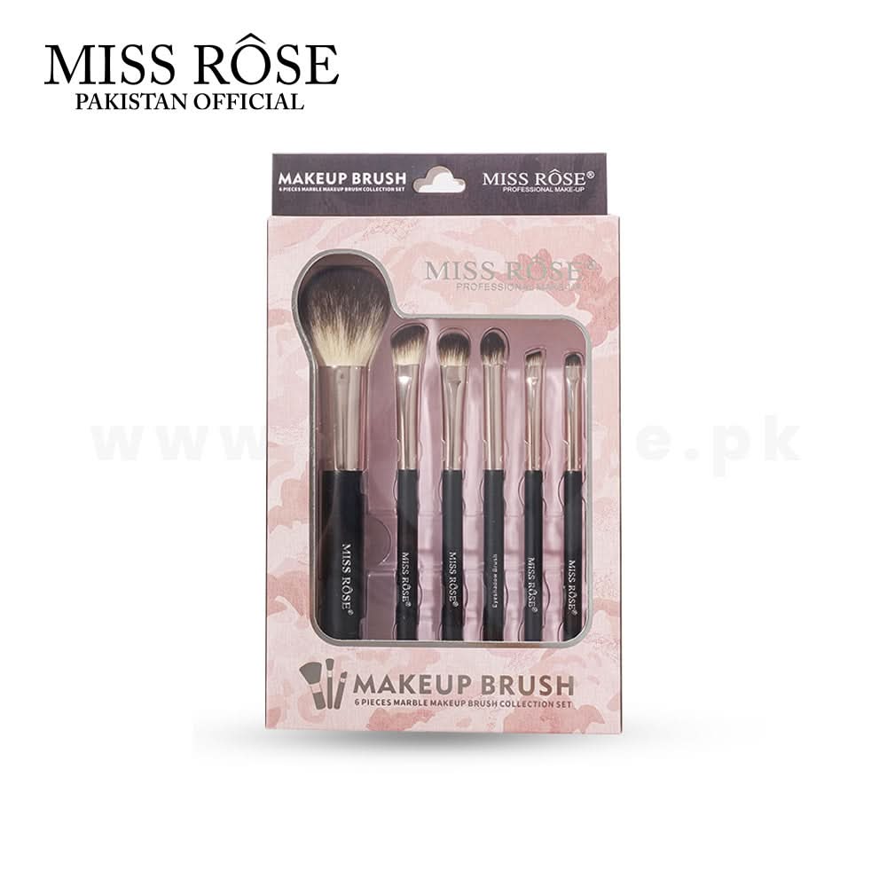 MISS ROSE 6-Piece Marble Makeup Brush Collection