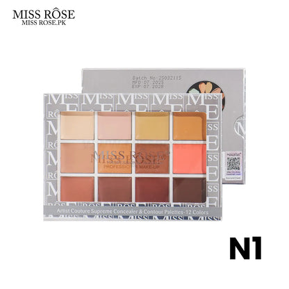 Miss Rose 12-Color Artist Couture Supreme Concealer & Contour Palette