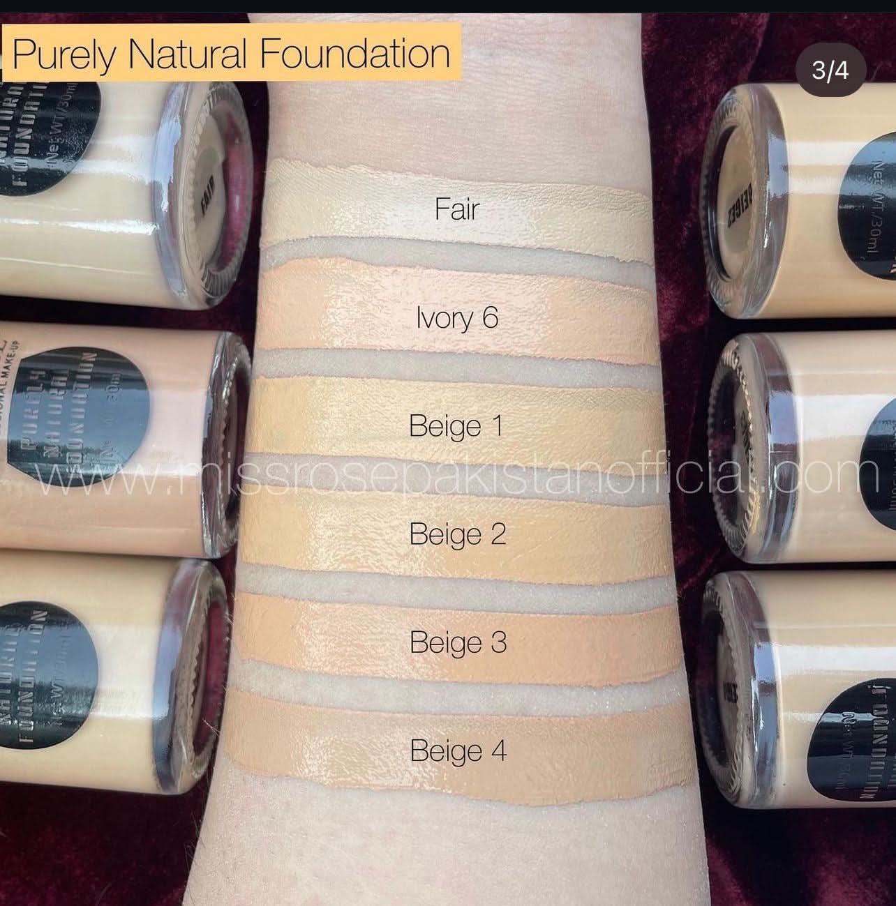 "Miss Rose foundation shades"