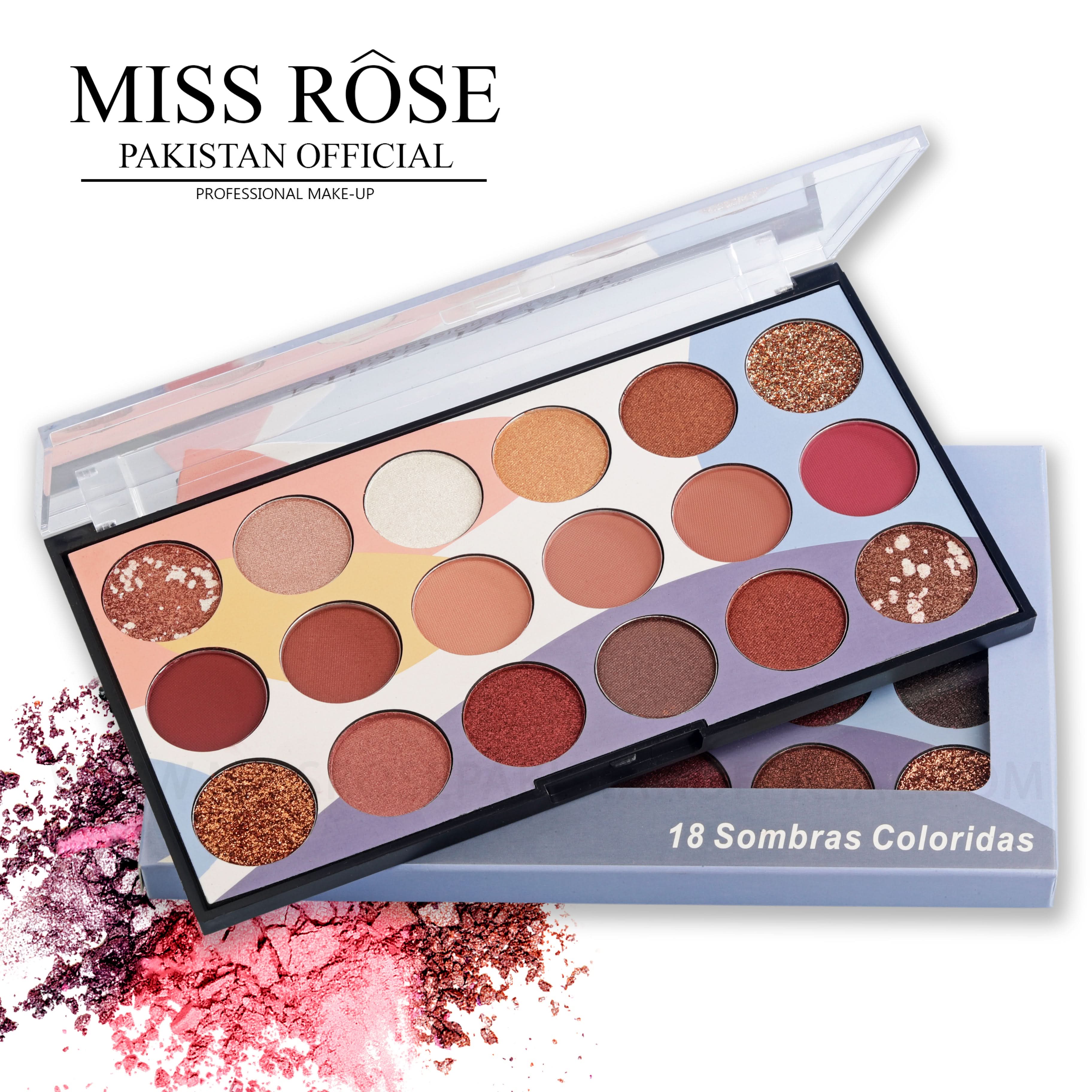 Miss Rose 18 Color Earth Eyeshadow Palette – MISSROSE PAKISTAN OFFICIAL