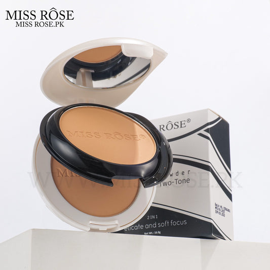 Miss Rose 2 in 1 Compact black & White Two Tone MISSROSE.PK