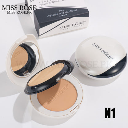 Miss Rose 2 in 1 Compact black & White Two Tone